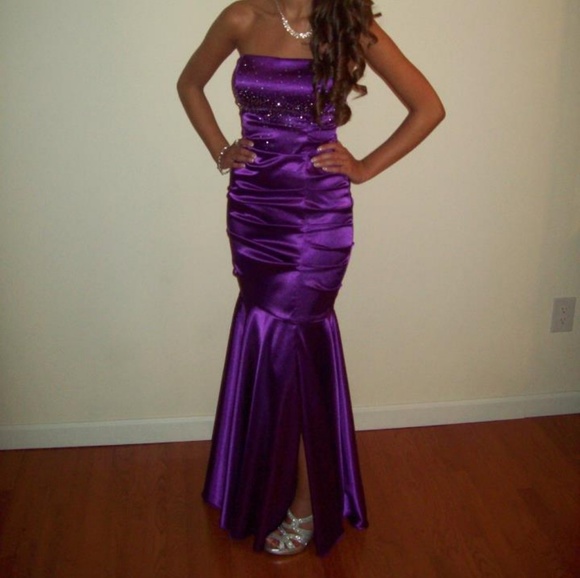 Prom / sweet 16 purple mermaid dress / gown - Picture 2 of 8